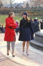 JENNIFER LOPEZ and VANESSA HUDGENS on the Set of Second Act in New York 12/04/2017