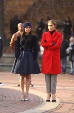 JENNIFER LOPEZ and VANESSA HUDGENS on the Set of Second Act in New York 12/04/2017