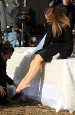 JENNIFER LOPEZ on the Set of Second Act in Central Park in New York 12/04/2017