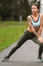 JENNY THOMPSON Working Out a a Park in Bolton 12/07/2017