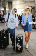 JESSICA and ASHLEY HART at LAX Airport in Los Angeles 12/15/2017