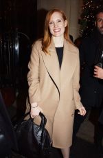 JESSICA CHASTAIN Leaves Royal Monceau Hotel in Paris 12/11/2017