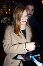 JESSICA CHASTAIN Leaves Royal Monceau Hotel in Paris 12/11/2017