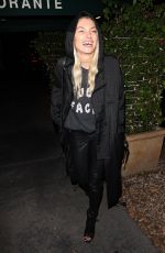 JESSICA HART Out for Dinner at Madeo in West Hollywood 12/20/2017