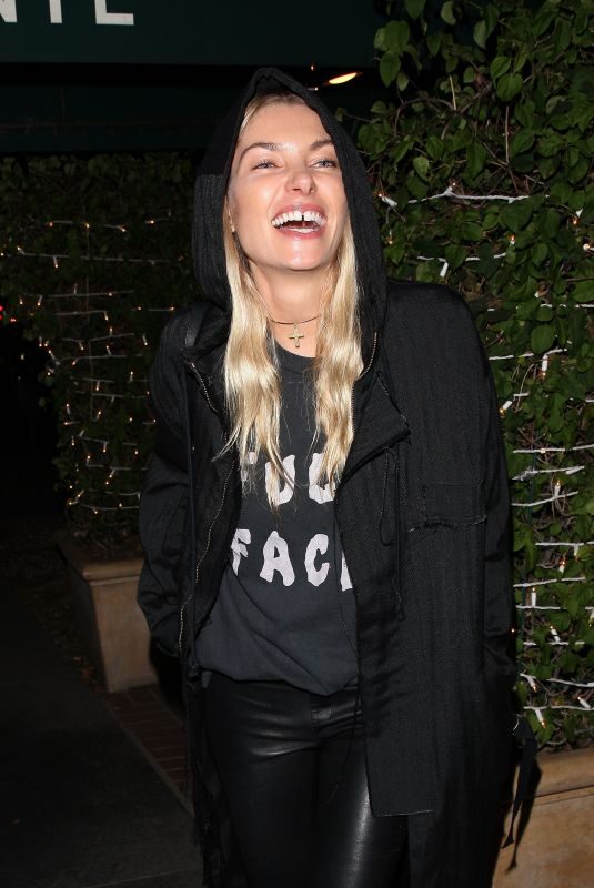 JESSICA HART Out for Dinner at Madeo in West Hollywood 12/20/2017
