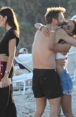 JESSICA LEDON and David Guetta at a Beach in Miami 12/25/2017