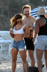 JESSICA LEDON and David Guetta at a Beach in Miami 12/25/2017