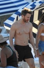 JESSICA LEDON and David Guetta at a Beach in Miami 12/25/2017