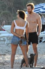 JESSICA LEDON and David Guetta at a Beach in Miami 12/25/2017