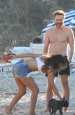 JESSICA LEDON and David Guetta at a Beach in Miami 12/25/2017