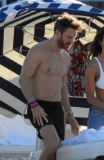 JESSICA LEDON and David Guetta at a Beach in Miami 12/25/2017