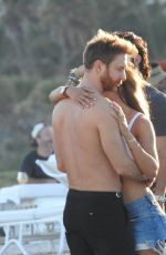 JESSICA LEDON and David Guetta at a Beach in Miami 12/25/2017