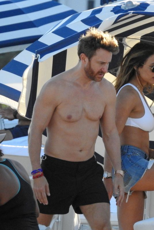 JESSICA LEDON and David Guetta at a Beach in Miami 12/25/2017