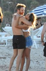 JESSICA LEDON and David Guetta at a Beach in Miami 12/25/2017