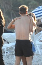 JESSICA LEDON and David Guetta at a Beach in Miami 12/25/2017