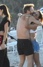 JESSICA LEDON and David Guetta at a Beach in Miami 12/25/2017