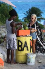 JESSICA WOODLEY Out at a Beach in Barbados 12/20/2017