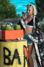 JESSICA WOODLEY Out at a Beach in Barbados 12/20/2017