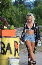 JESSICA WOODLEY Out at a Beach in Barbados 12/20/2017
