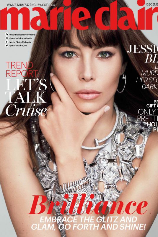 jJESSICA BIEL in Marie Claire Magazine, Malaysia December 2017 Issue