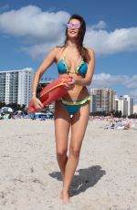 JULIA PEREIRA in Swimsuits and Bikinis on the Beach in Miami 12/02/2017