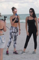 JULIA PEREIRA on the Set of Brazilian Rede TV Web Channel in Miami 12/01/2017