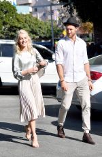 JULIANNE HOUGH and Brooks Laich Leaves Church Services on Christmas Eve in Los Angeles 12/24/2017