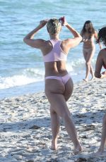 JULIEANNA YESJULZ GODDARD in Bikini at a Beach in Miami 12/06/2017