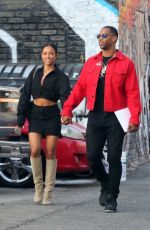 KARRUECHE TRAN and Victor Cruz Out in Hollywood 12/16/2017