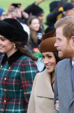 KATE MIDLETON and MEGHAN MARKLE at Christmas Day Service in King
