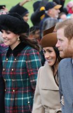 KATE MIDLETON and MEGHAN MARKLE at Christmas Day Service in King
