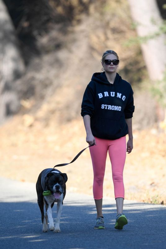 KATE UPTON Out with Her Dog in Beverly Hills 12/19/2017
