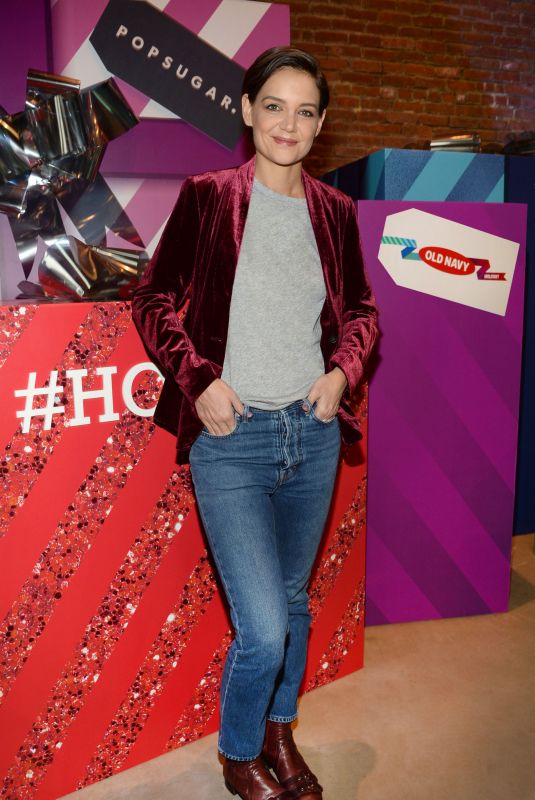 KATIE HOLMES at Old Navy x Popsugar Deck Hauls Gifting Pop-up in New York 12/09/2017