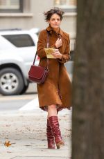 KATIE HOLMES Out in New York 12/06/2017