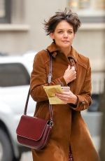 KATIE HOLMES Out in New York 12/06/2017