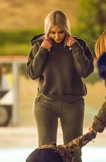 KIM KARDASHIAN Ice Skating at a Christmas Party in Thousand Oaks 12/23/2017