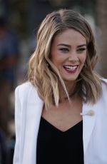 KIM MATULA on the Set of Extra in Los Angeles 12/18/2017