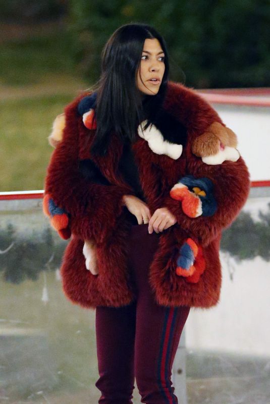 KOURTNEY KARDASHIAN Ice Skating at a Christmas Party in Thousand Oaks 12/23/2017
