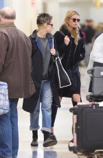 KRSITEN STEWART and STELLA MAXWELL at JFK Airport in New York 12/08/2017