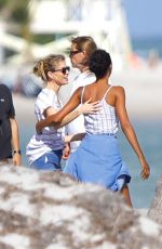 LAIS RIBEIRO and MARTHA HUNT at a Beach in Miami 12/01/2017