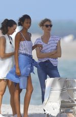 LAIS RIBEIRO and MARTHA HUNT at a Beach in Miami 12/01/2017