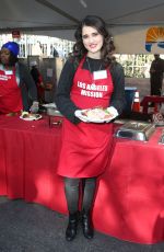 LAUREN FRANCO at LA Mission Serves Christmas to the Homeless in Los Angeles 12/22/2017