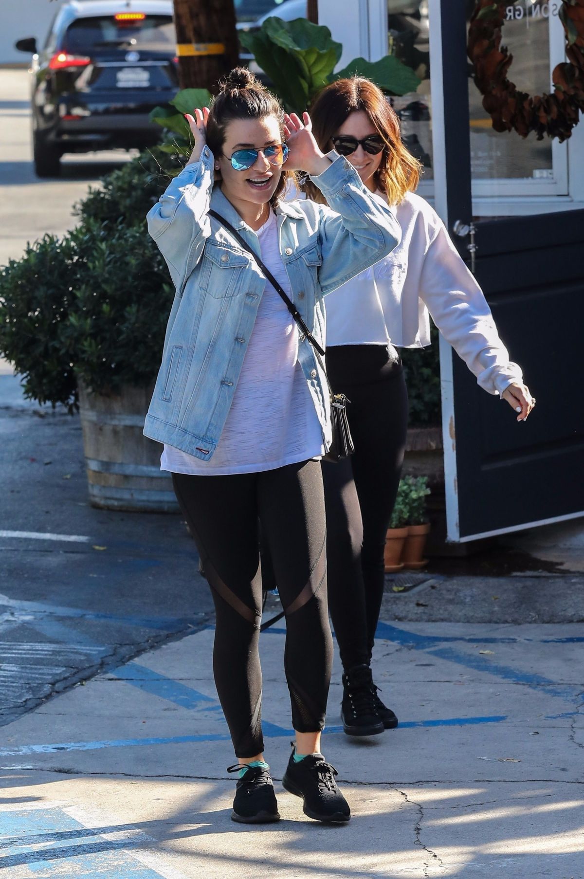 LEA MICHELE and ASHLEY TISDALE Out for Lunch at Brentwood Country Mart ...