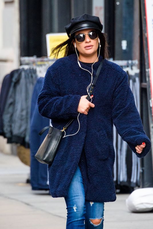 LEA MICHELE Out and About in New York 12/19/2017