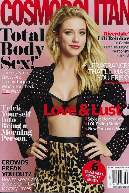 LILI REINHART on the Cover of Cosmopolitan Magazine, February 2018