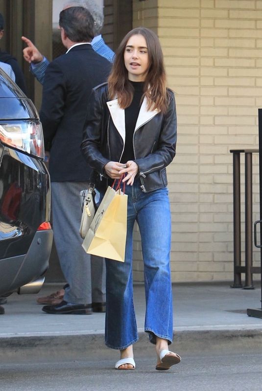 LILY COLLINS Out for Lunch in Los Angeles 12/08/2017