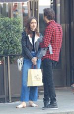 LILY COLLINS Out for Lunch in Los Angeles 12/08/2017