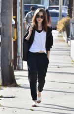 LILY COLLINS Out for Lunch in West Hollywood 12/02/2017