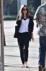 LILY COLLINS Out for Lunch in West Hollywood 12/02/2017