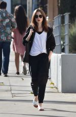 LILY COLLINS Out for Lunch in West Hollywood 12/02/2017